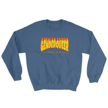 Sweatshirt - Genderqueer Flames Indigo Blue / S