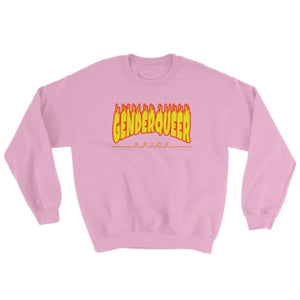 Sweatshirt - Genderqueer Flames Light Pink / S