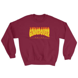 Sweatshirt - Genderqueer Flames Maroon / S