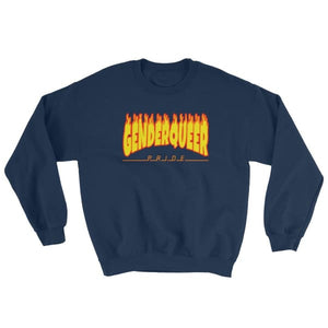 Sweatshirt - Genderqueer Flames Navy / S