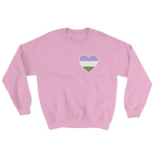 Sweatshirt - Genderqueer Heart Light Pink / S