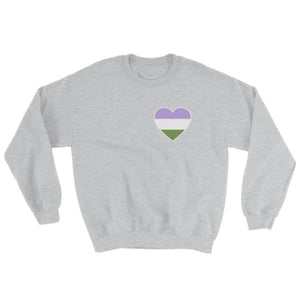 Sweatshirt - Genderqueer Heart Sport Grey / S