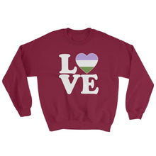 Sweatshirt - Genderqueer Love & Heart Maroon / S