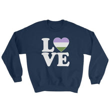 Sweatshirt - Genderqueer Love & Heart Navy / S
