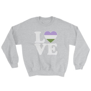 Sweatshirt - Genderqueer Love & Heart Sport Grey / S