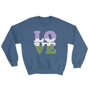 Sweatshirt - Genderqueer Love Indigo Blue / S