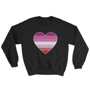 Sweatshirt - Lesbian Big Heart Black / S