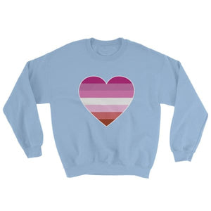 Sweatshirt - Lesbian Big Heart Light Blue / S