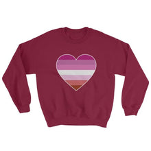 Sweatshirt - Lesbian Big Heart Maroon / S