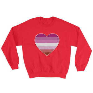 Sweatshirt - Lesbian Big Heart Red / S