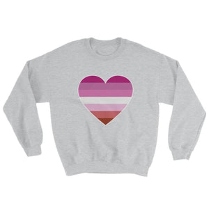 Sweatshirt - Lesbian Big Heart Sport Grey / S
