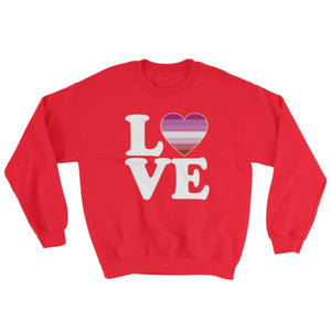 Sweatshirt - Lesbian Love & Heart Red / S