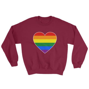 Sweatshirt - Lgbt Big Heart Maroon / S