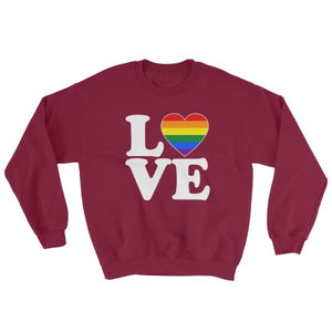 Sweatshirt - Lgbt Love & Heart Maroon / S