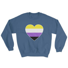 Sweatshirt - Non Binary Big Heart Indigo Blue / S