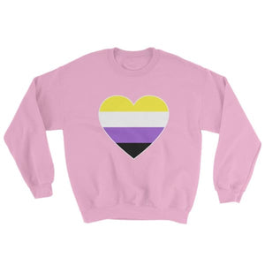 Sweatshirt - Non Binary Big Heart Light Pink / S
