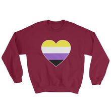 Sweatshirt - Non Binary Big Heart Maroon / S