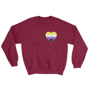 Sweatshirt - Non Binary Heart Maroon / S