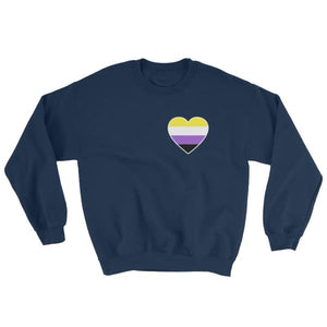 Sweatshirt - Non Binary Heart Navy / S