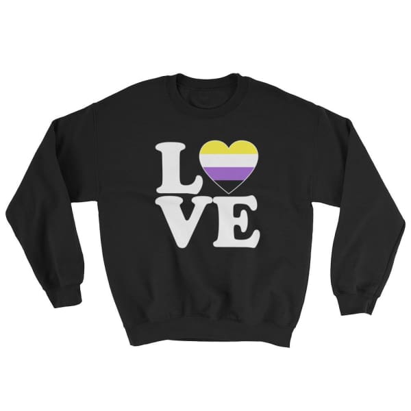 Sweatshirt - Non Binary Love & Heart Black / S