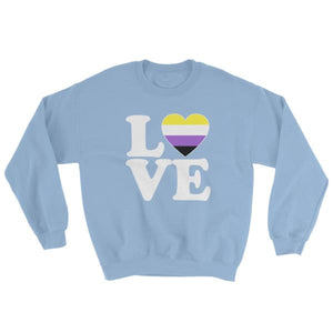 Sweatshirt - Non Binary Love & Heart Light Blue / S