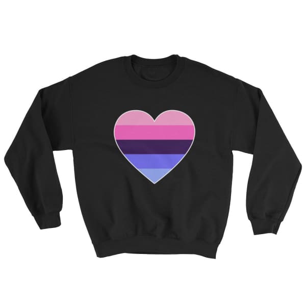 Sweatshirt - Omnisexual Big Heart Black / S