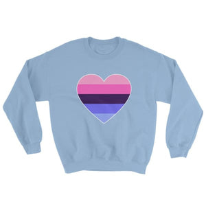 Sweatshirt - Omnisexual Big Heart Light Blue / S