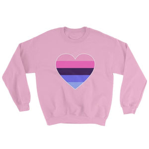 Sweatshirt - Omnisexual Big Heart Light Pink / S