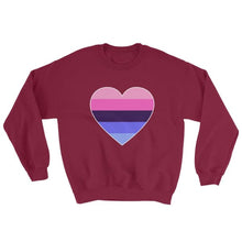 Sweatshirt - Omnisexual Big Heart Maroon / S
