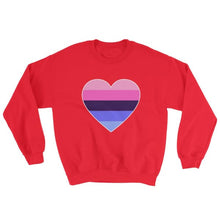 Sweatshirt - Omnisexual Big Heart Red / S