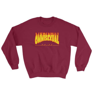 Sweatshirt - Omnisexual Flames Maroon / S