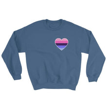 Sweatshirt - Omnisexual Heart Indigo Blue / S