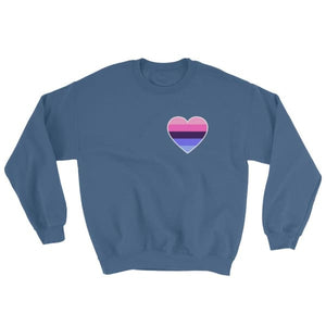 Sweatshirt - Omnisexual Heart Indigo Blue / S