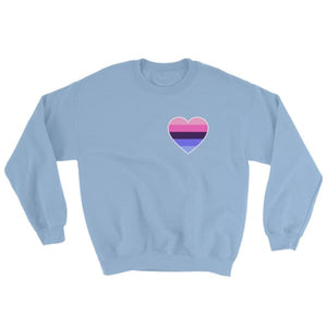 Sweatshirt - Omnisexual Heart Light Blue / S