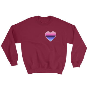 Sweatshirt - Omnisexual Heart Maroon / S