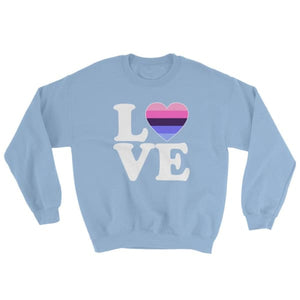 Sweatshirt - Omnisexual Love & Heart Light Blue / S