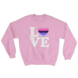 Sweatshirt - Omnisexual Love & Heart Light Pink / S