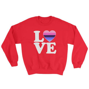 Sweatshirt - Omnisexual Love & Heart Red / S