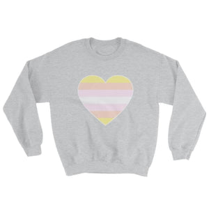 Sweatshirt - Pangender Big Heart Sport Grey / S