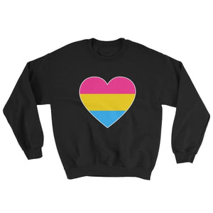 Sweatshirt - Pansexual Big Heart Black / S