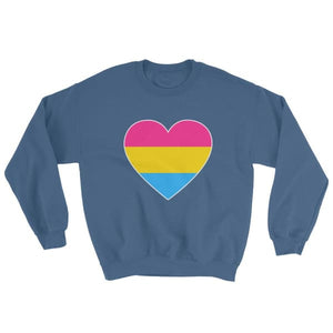 Sweatshirt - Pansexual Big Heart Indigo Blue / S