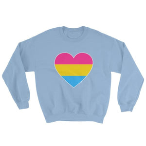 Sweatshirt - Pansexual Big Heart Light Blue / S