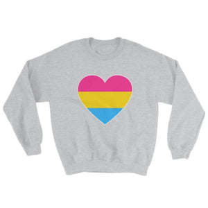 Sweatshirt - Pansexual Big Heart Sport Grey / S
