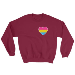 Sweatshirt - Pansexual Heart Maroon / S