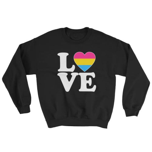 Sweatshirt - Pansexual Love & Heart Black / S