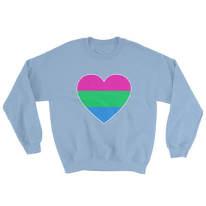 Sweatshirt - Polysexual Big Heart Light Blue / S