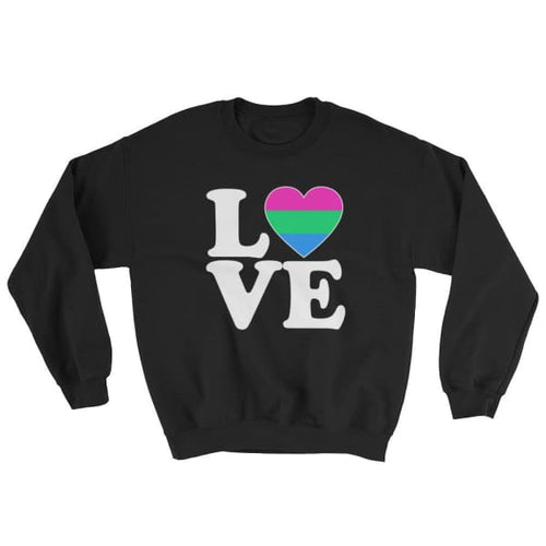 Sweatshirt - Polysexual Love & Heart Black / S