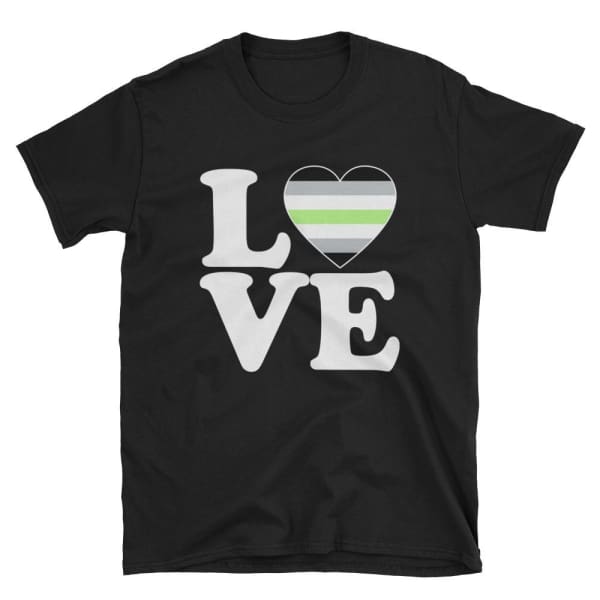 T-Shirt - Agender Love & Heart Black / S