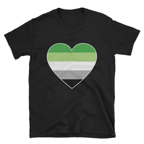 T-Shirt - Aromantic Big Heart Black / S