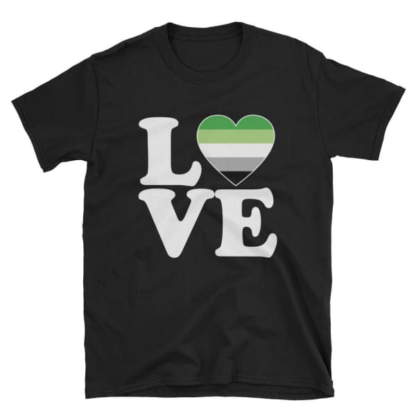 T-Shirt - Aromantic Love & Heart Black / S